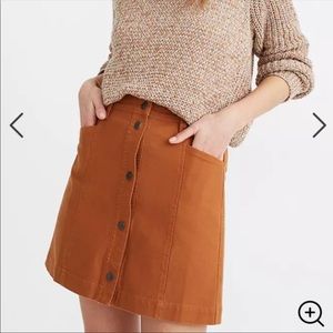 Button Front A Line Pocket Mini Skirt